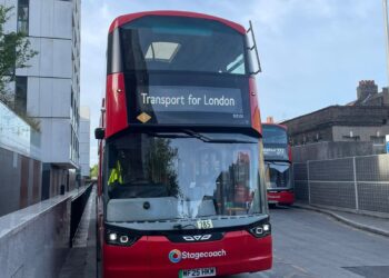 A Transport for London double-decker bus operated by Stagecoach in London