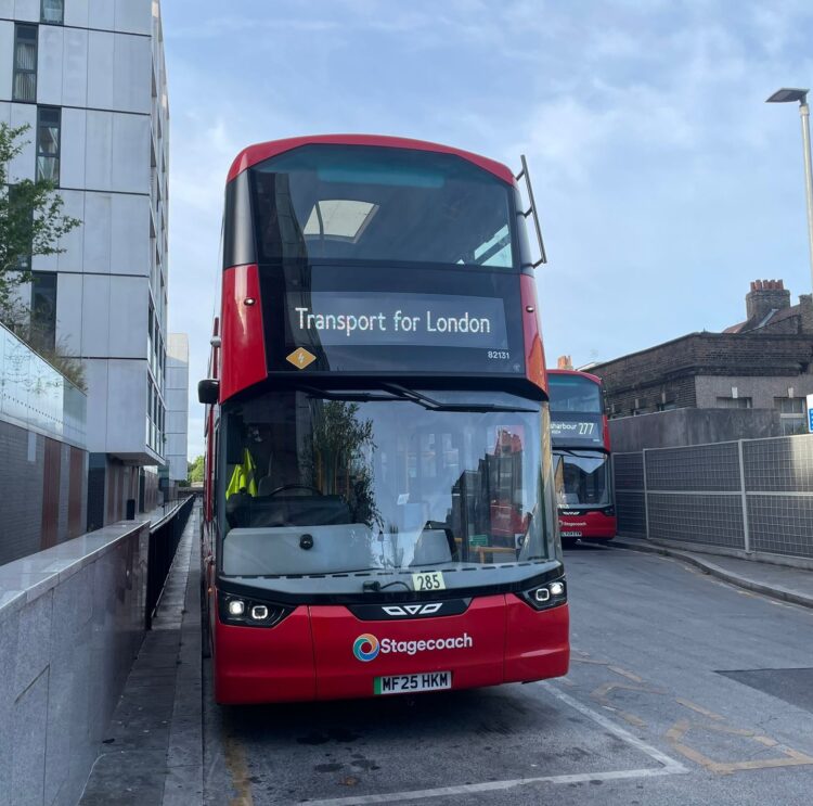 A Transport for London double-decker bus operated by Stagecoach in London