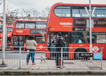 London buses at Golders Green bus station